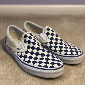 Vans Blue/White Checkered Slip-On